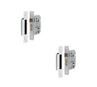 Loops 2 Pack Secure Euro Profile Sashlocks In Satin Chrome 76mm For Doors - Lock And Key