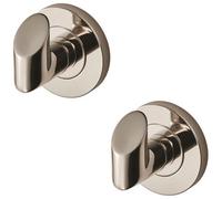 Loops 2 Pack - Single Bathroom Robe Hook On Concealed Fix Rose 44.5mm Proj Bright Steel