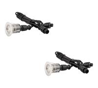 Loops 2 PACK Single Recessed 35mm Decking Light Module - 0.65W CCT LED - Steel in Metallics Loops Metallics