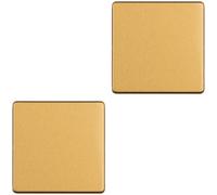 Loops 2 Pack Single Screwless Satin Brass Blanking Plate Round Edged Wall Hole Cover