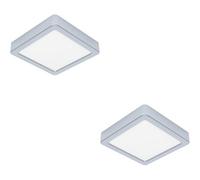 Loops 2 Pack Sleek 15Cm Modern Chrome Square Ceiling Light - Led Home Lighting Solution