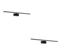 Loops 2 Pack Sleek 45Cm Led Black Mirror Wall Light For Modern Bathroom Decor