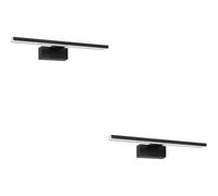 Loops 2 Pack Sleek 60Cm Led Bathroom Wall Light With Modern Black Mirror Design