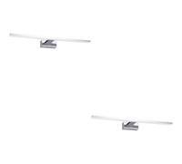 Loops 2 Pack Sleek 60Cm Led Chrome Mirror Wall Light For Modern Bathroom Decor