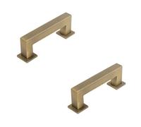 Loops 2 Pack Sleek 96mm Antique Brass Cabinet Handle For Modern Homes - Kitchen Drawer Pull Handle