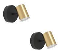 Loops 2 PACK Sleek Black / Brushed Brass LED Ceiling Spotlight for Bathroom Loops Multicolor
