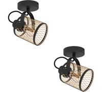 Loops 2 Pack Sleek Black Ceiling Spotlight For Modern Indoor Spaces - Minimalist Design