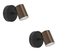 Loops 2 PACK Sleek Bronze / Black LED Ceiling Spotlight - Bathroom Lighting Loops Multicolor