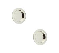 Loops 2 Pack Sl ircular Flush Pull In Polished Nickel For Modern Interiors - Door Handle