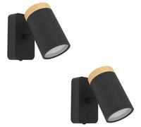 Loops 2 Pack Sleek Led Ceiling Spotlight In Black And Brown For Modern Bathroom Lighting