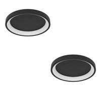 Loops 2 Pack Sleek Modern Black Round Ceiling Light For Stylish Indoor Spaces