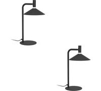 Loops 2 Pack Sleek Modern Black Table Lamp For Stylish Indoor Home Illumination