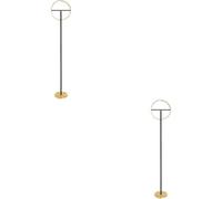 Loops 2 Pack Sleek Modern Brushed Brass And Black Led Floor Lamp For Stylish Indoor Illumination