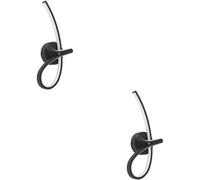Loops 2 Pack Sleek Modern Design Black Led Wall Light For Stylish Indoor Home Lighting
