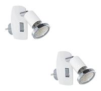 Loops 2 Pack Sleek Modern Design White And Chrome Led Wall Light For Indoor Spaces