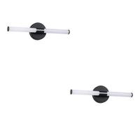 Loops 2 Pack Sleek Modern Led Wall Light - 60Cm Black Mirror Design For Bathrooms
