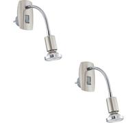 Loops 2 Pack Sleek Modern Satin Nickel And Chrome Led Wall Light For Indoor Space