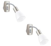 Loops 2 Pack Sleek Modern Satin Nickel And Chrome Led Wall Light For Indoor Spaces