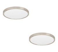 Loops 2 Pack Sleek Modern Satin Nickel Round Ceiling Light For Stylish Indoor Spaces