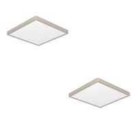 Loops 2 Pack Sleek Modern Satin Nickel Square Ceiling Light For Indoor Spaces