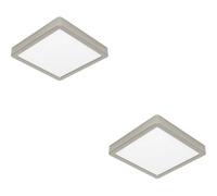 Loops 2 Pack Sleek Modern Satin Nickel Square Ceiling Light Indoor Spaces