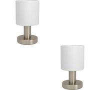 Loops 2 Pack Sleek Modern Satin Nickel Table Lamp For Stylish Indoor Lighting