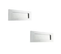 Loops 2 Pack Sleek Polished Chrome Plain Letterplates 355X115mm For Elegant Signage - External Front Door Letter Box Plate