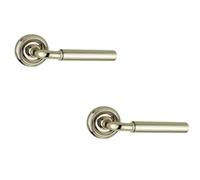 Loops 2 Pack Sleek Polished Nickel Door Handle On Rose For Modern Homes - Interior Handle