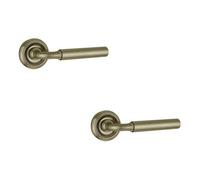 Loops 2 Pack Sleek Satin Nickel Door Handle On Rose For Modern Homes - Interior Handle