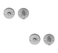 Loops 2 PACK - Slim Bathroom Thumbturn Lock and Release Handle 45mm Dia Satin Chrome