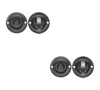 Loops 2 Pack - Small Bathroom Thumbturn Lock And Release Handle 67mm Spindle Matt Black