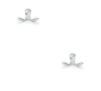 Loops 2 Pack - Solid Brass Victorian Double Robe Coat Hook - Wall Mounted Holder Satin Chrome