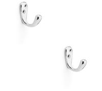 Loops 2 Pack - Solid Brass Victorian Single Robe Coat Hook Wall Mounted Holder Polished Chrome