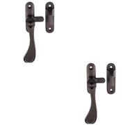 Loops 2 Pack - Spoon End Reversible Casement Window Fastener Handle 103mm Length Matt Bronze