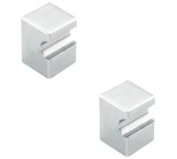 Loops 2 Pack - Square Cupboard Door Knob 18 X 18mm - 25mm Projection Polished Chrome