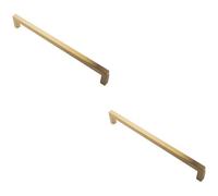 Loops 2 Pack - Square Mitred Door Pull Handle 469 X 19mm 450mm Fixing Centres Matt Black