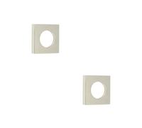 Loops 2 Pack Square Plain Outer Rose In Polished Nickel Finish For Modern Doors - Door Handle