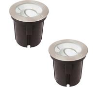 Loops 2 PACK Stainless Steel IP67 Ground Light - 16.5W Cool White Tilting Head LED in Metallics Loops Metallics
