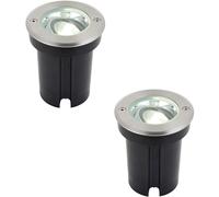 Loops 2 PACK Stainless Steel IP67 Ground Light - 6W Cool White LED - Tilting Head in Metallics Loops Metallics