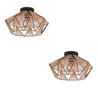 Loops 2 Pack Stunning Modern Black Ceiling Light For Indoor Spaces - Versatile Semi-Flush Design
