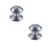 Loops 2 Pack Stylish 102mm Satin Chrome Centre Door Knob For Modern Homes - External Front Door Knob