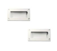 Loops 2 Pack Stylish 102mm White Flush Pulls For Sliding Doors And Drawers - Recessed Door Handle