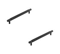 Loops 2 Pack Stylish 224mm Black Cabinet Handle For Modern Interiors Kitchen Drawer Pull Handle