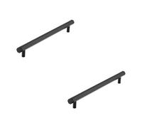 Loops 2 Pack Stylish 224mm Black Cabinet Handle For Modern Interiors - Kitchen Drawer Pull Handle