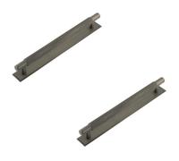 Loops 2 Pack Stylish 224mm Dark Bronze Cabinet Handle With Unique Stepped Backplate - Kitchen Drawer Pull Handle