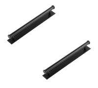 Loops 2 Pack Stylish 224mm Matt Black Cabinet Handle With Stepped Backplate - Kitchen Drawer Pull Handle