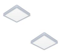 Loops 2 Pack Stylish 22Cm Chrome Square Led Ceiling Light For Modern Indoor Spaces