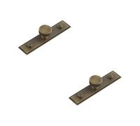 Loops 2 Pack Stylish 30mm Antique Brass Cupboard Knob With Stepped Backplate - Kitchen Cabinet Knob