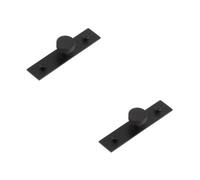 Loops 2 Pack Stylish 30mm Black Cupboard Knob With Plain Backplate - Kitchen Cabinet Knob