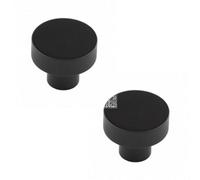 Loops 2 Pack Stylish 30mm Black Knob For Cupboards - Kitchen Cabinet Knob